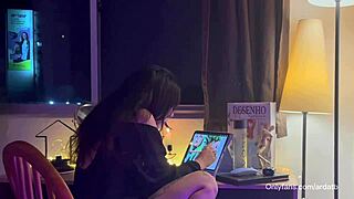 Fucking my girlfriend hard at her desk!