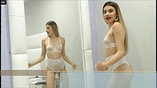 Look at SkarletJones in white lingerie!