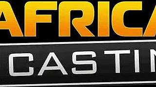 african milf in a fake job interview with close up