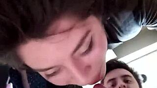 Latina Prostitute María Sucks Cock and Gets Cumshot from Client