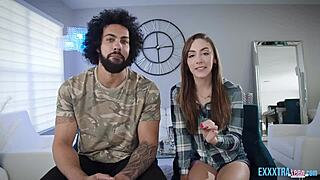 Small Tits Dani Blu Gets Hard Dicking On Sofa From Big Dick James Angel