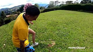 Latina Sucks Cock Publicly Deep