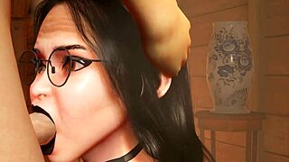 Beautiful Girl Sucks Big Cock and Gets Fucked Hard in Missionary 3D