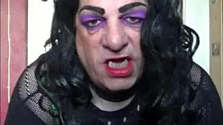 shy sissy crossdresser cums on floor after self-pleasure?