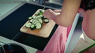 sexy mature stepmom cooking
