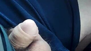 Intense public masturbation with cock stroking outdoors for cum release