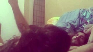 Naughty wife SUCKS skinny hairy cock, then LICKS ass in Greek kiss