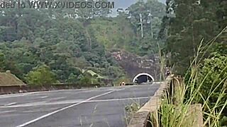 Chubby Brunette Gets Wild on the Street in Public View