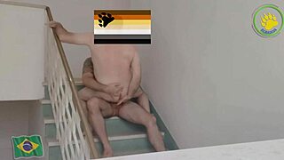 Sex on the stairs at home
