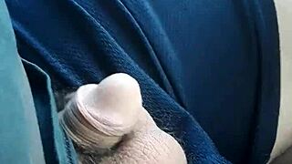 Intense public masturbation with cock stroking outdoors for cum release