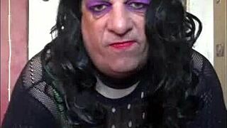 shy sissy crossdresser cums on floor after self-pleasure?