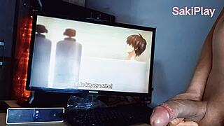 teen watches stepfather masturbate to hentai secretly