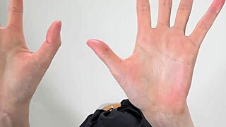 wet asian japanese female hands in a fetish setting