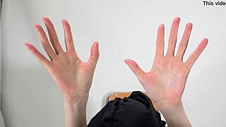 wet asian japanese female hands in a fetish setting