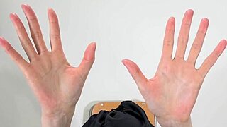 wet asian japanese female hands in a fetish setting