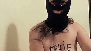 Female slave performs self-humiliation and uro