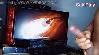 teen watches stepfather masturbate to hentai secretly