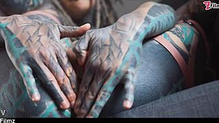 tattoo girl in high heels squirts big from hard anal stretch with atm dildos gape prolapse