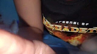 She masturbates in her room as friend gets aroused by her big ass and removes the condom