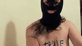 Female slave performs self-humiliation and uro