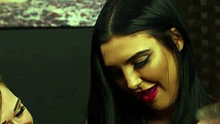 classy milfs in dresses suck and jerk cock to cumshot in cfnm group