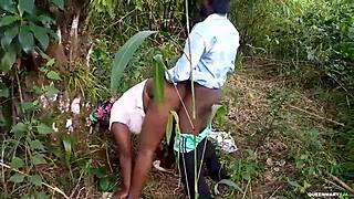 Amateur couple caught having sex in the woods