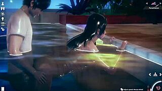 Latina Gets Fucked in the Pool Game Anime Hentai