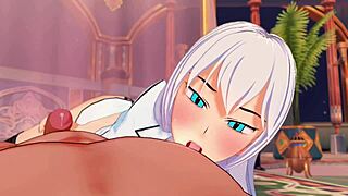 the lusty palace hentai features hardcore fucking and blowjobs