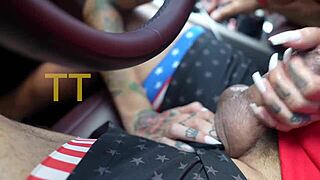 Alby the Goat Picked Up for POV Redhead Blowjob on July 4th