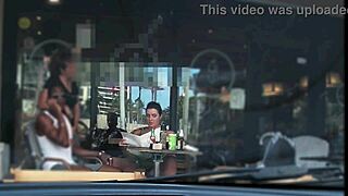 wife flashes upskirt outdoors