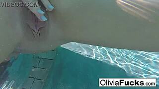 Horny Olivia Plays With Her Pussy Underwater!