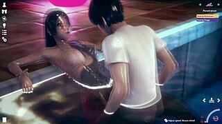 Latina Gets Fucked in the Pool Game Anime Hentai