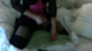 Riding that dildo in crossdressing fun 😏