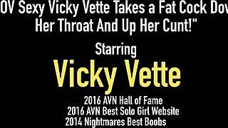 pov vicky vette handles a big cock with her mouth and pussy