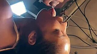 I love his monster cock busting nut on my ebony tits!