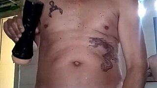 Intense Broom Stick Anal Fuck with Mature Slut!