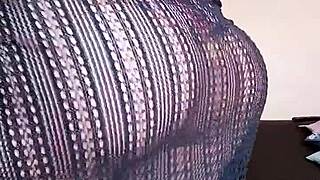 Little ass in lace dress teasing with comments.