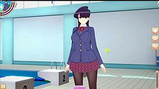 Komi-san in a detailed anime hentai scene