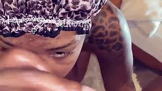 I love his monster cock busting nut on my ebony tits!