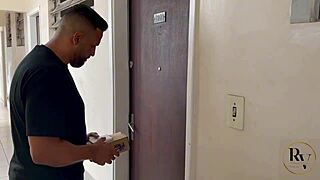 Christmas Special: Latina Blonde Rebeca Villar Assfucking Delivery Guy