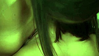 I admire the gorgeous brunette's skills.