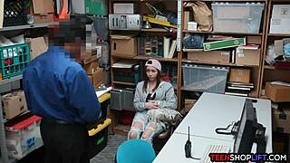 i see amateur teen 18+ shoplifter caught and handled by security