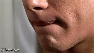 straight boy gets curious watching gay twink video, starting to stroke