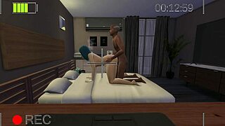 In a 3D cartoon ugly old man gets lucky