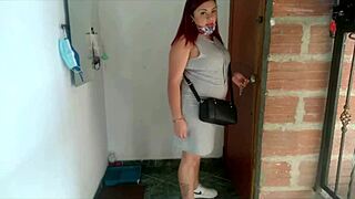 Does my ebony wife leave for work with her pussy full of cum after a rough quickie?