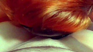 Amateur Redhead Hot Wife with Big Tits Loves Slurping on Cock for Creampie Cumshot