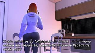 In a 3D cartoon ugly old man gets lucky