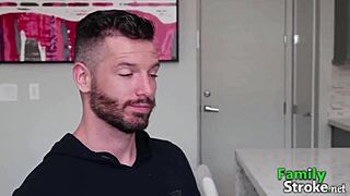 familystroke - step teen 18+ delivers an unforgettable surprise to lucky guy