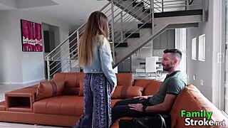 familystroke - step teen 18+ delivers an unforgettable surprise to lucky guy