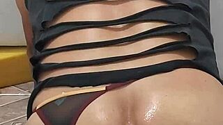 Gay Slut Moans Loudly on Giant Silicone Cock During Intense Session.